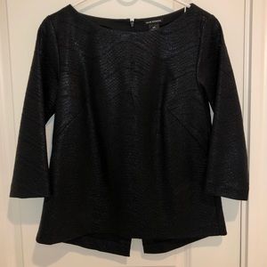 Club Monaco shimmery black top w/ 3/4 sleeves